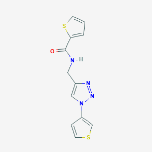 molecular formula C12H10N4OS2 B2888177 N-((1-(thiophen-3-yl)-1H-1,2,3-triazol-4-yl)methyl)thiophene-2-carboxamide CAS No. 2034271-24-2