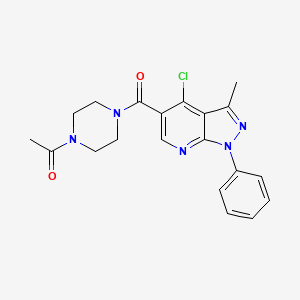 molecular formula C20H20ClN5O2 B2888181 1-[4-(4-Chloro-3-methyl-1-phenylpyrazolo[3,4-b]pyridine-5-carbonyl)piperazin-1-yl]ethanone CAS No. 899985-67-2