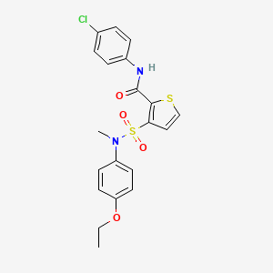 molecular formula C20H19ClN2O4S2 B2888184 N-(4-chlorophenyl)-3-[(4-ethoxyphenyl)(methyl)sulfamoyl]thiophene-2-carboxamide CAS No. 1251595-04-6