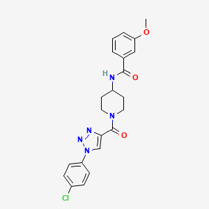 molecular formula C22H22ClN5O3 B2888203 N-(1-(1-(4-chlorophenyl)-1H-1,2,3-triazole-4-carbonyl)piperidin-4-yl)-3-methoxybenzamide CAS No. 1251602-00-2