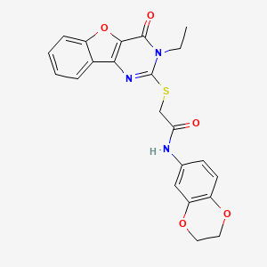 N-(2,3-dihydro-1,4-benzodioxin-6-yl)-2-[(3-ethyl-4-oxo-3,4-dihydro[1]benzofuro[3,2-d]pyrimidin-2-yl)sulfanyl]acetamide