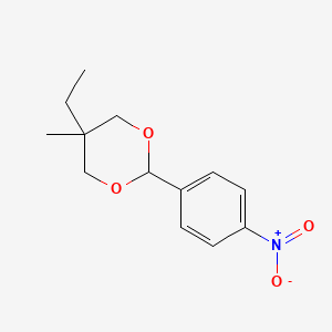 molecular formula C13H17NO4 B2888245 5-Ethyl-5-methyl-2-(4-nitrophenyl)-1,3-dioxane CAS No. 384815-72-9