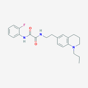 molecular formula C22H26FN3O2 B2888267 N'-(2-fluorophenyl)-N-[2-(1-propyl-1,2,3,4-tetrahydroquinolin-6-yl)ethyl]ethanediamide CAS No. 955529-17-6