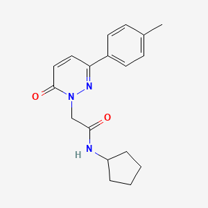 molecular formula C18H21N3O2 B2888276 N-cyclopentyl-2-[3-(4-methylphenyl)-6-oxo-1,6-dihydropyridazin-1-yl]acetamide CAS No. 898220-98-9