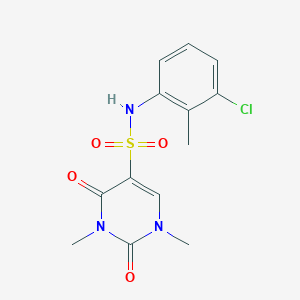molecular formula C13H14ClN3O4S B2888278 N-(3-chloro-2-methylphenyl)-1,3-dimethyl-2,4-dioxo-1,2,3,4-tetrahydropyrimidine-5-sulfonamide CAS No. 874806-64-1