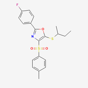5-Butan-2-ylsulfanyl-2-(4-fluorophenyl)-4-(4-methylphenyl)sulfonyl-1,3-oxazole