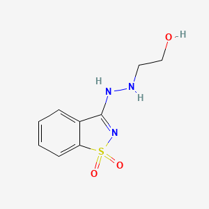 2-[2-(1,1-Dioxido-1,2-benzothiazol-3-yl)hydrazinyl]ethanol