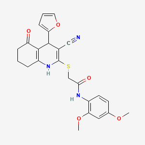 2-{[3-cyano-4-(furan-2-yl)-5-hydroxy-4,6,7,8-tetrahydroquinolin-2-yl]sulfanyl}-N-(2,4-dimethoxyphenyl)acetamide