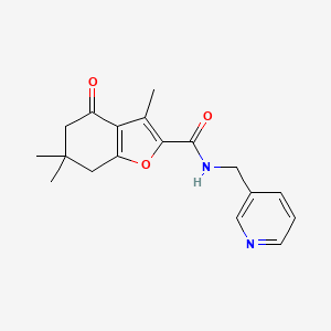 3,6,6-trimethyl-4-oxo-N-(pyridin-3-ylmethyl)-4,5,6,7-tetrahydrobenzofuran-2-carboxamide