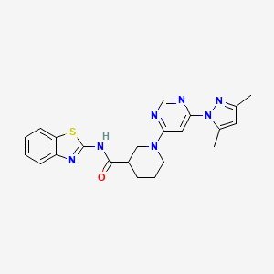 N-(benzo[d]thiazol-2-yl)-1-(6-(3,5-dimethyl-1H-pyrazol-1-yl)pyrimidin-4-yl)piperidine-3-carboxamide