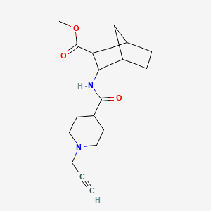 molecular formula C18H26N2O3 B2888345 Methyl 3-[(1-prop-2-ynylpiperidine-4-carbonyl)amino]bicyclo[2.2.1]heptane-2-carboxylate CAS No. 1385434-77-4