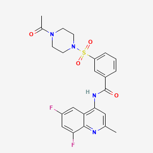 3-((4-acetylpiperazin-1-yl)sulfonyl)-N-(6,8-difluoro-2-methylquinolin-4-yl)benzamide