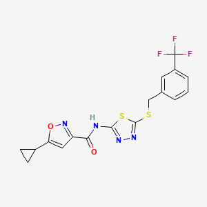 5-cyclopropyl-N-(5-((3-(trifluoromethyl)benzyl)thio)-1,3,4-thiadiazol-2-yl)isoxazole-3-carboxamide
