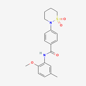 molecular formula C19H22N2O4S B2888361 4-(1,1-dioxothiazinan-2-yl)-N-(2-methoxy-5-methylphenyl)benzamide CAS No. 899994-25-3
