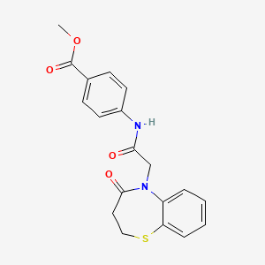methyl 4-(2-(4-oxo-3,4-dihydrobenzo[b][1,4]thiazepin-5(2H)-yl)acetamido)benzoate