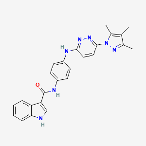 N-(4-((6-(3,4,5-trimethyl-1H-pyrazol-1-yl)pyridazin-3-yl)amino)phenyl)-1H-indole-3-carboxamide