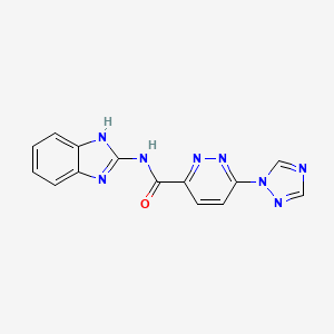molecular formula C14H10N8O B2888372 N-(1H-1,3-benzodiazol-2-yl)-6-(1H-1,2,4-triazol-1-yl)pyridazine-3-carboxamide CAS No. 1448033-38-2