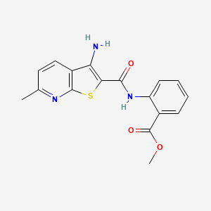molecular formula C17H15N3O3S B2888382 METHYL 2-{3-AMINO-6-METHYLTHIENO[2,3-B]PYRIDINE-2-AMIDO}BENZOATE CAS No. 923131-19-5