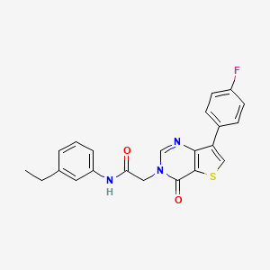 molecular formula C22H18FN3O2S B2888383 N-(3-ethylphenyl)-2-[7-(4-fluorophenyl)-4-oxo-3H,4H-thieno[3,2-d]pyrimidin-3-yl]acetamide CAS No. 1207050-63-2