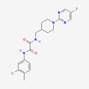 molecular formula C19H21ClFN5O2 B2888386 N1-(3-chloro-4-methylphenyl)-N2-((1-(5-fluoropyrimidin-2-yl)piperidin-4-yl)methyl)oxalamide CAS No. 2034231-13-3
