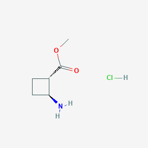 molecular formula C6H12ClNO2 B2888388 trans-2-Aminocyclobutane-1-carboxylic acid methyl ester hydrochloride CAS No. 1159279-83-0