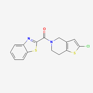 molecular formula C15H11ClN2OS2 B2888417 benzo[d]thiazol-2-yl(2-chloro-6,7-dihydrothieno[3,2-c]pyridin-5(4H)-yl)methanone CAS No. 2034223-94-2