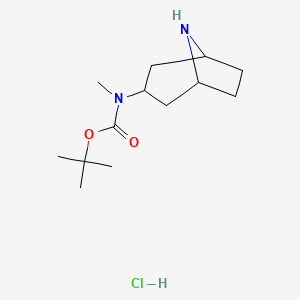 molecular formula C13H25ClN2O2 B2888430 tert-Butyl (8-azabicyclo[3.2.1]octan-3-yl)(methyl)carbamate hydrochloride CAS No. 2174001-75-1
