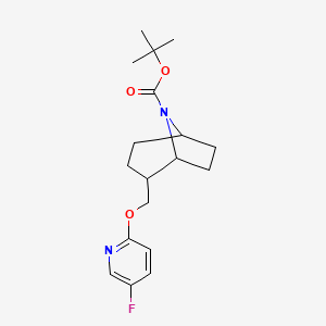 molecular formula C18H25FN2O3 B2888462 Tert-butyl 2-{[(5-fluoropyridin-2-YL)oxy]methyl}-8-azabicyclo[3.2.1]octane-8-carboxylate CAS No. 2007919-75-5