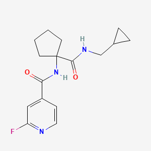 molecular formula C16H20FN3O2 B2888473 N-[1-(Cyclopropylmethylcarbamoyl)cyclopentyl]-2-fluoropyridine-4-carboxamide CAS No. 1436092-53-3