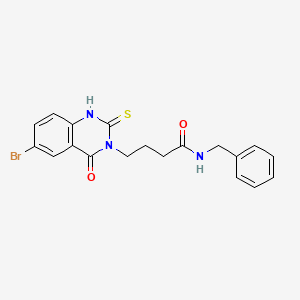 molecular formula C19H18BrN3O2S B2888485 N-benzyl-4-(6-bromo-4-oxo-2-sulfanylidene-1,2,3,4-tetrahydroquinazolin-3-yl)butanamide CAS No. 422287-84-1