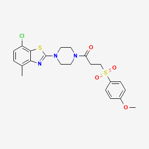 1-(4-(7-Chloro-4-methylbenzo[d]thiazol-2-yl)piperazin-1-yl)-3-((4-methoxyphenyl)sulfonyl)propan-1-one