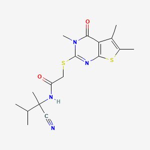 N-(1-cyano-1,2-dimethylpropyl)-2-({3,5,6-trimethyl-4-oxo-3H,4H-thieno[2,3-d]pyrimidin-2-yl}sulfanyl)acetamide