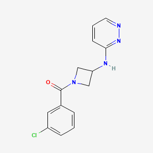 molecular formula C14H13ClN4O B2888523 N-[1-(3-chlorobenzoyl)azetidin-3-yl]pyridazin-3-amine CAS No. 2097896-03-0