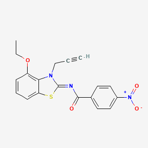 molecular formula C19H15N3O4S B2888530 N-[(2Z)-4-ethoxy-3-(prop-2-yn-1-yl)-2,3-dihydro-1,3-benzothiazol-2-ylidene]-4-nitrobenzamide CAS No. 868376-88-9