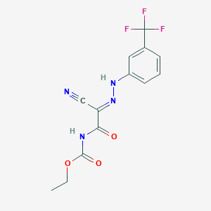 molecular formula C13H11F3N4O3 B2888536 ethyl N-[(E)-cyano({2-[3-(trifluoromethyl)phenyl]hydrazin-1-ylidene})carbonyl]carbamate CAS No. 118806-30-7