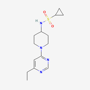 molecular formula C14H22N4O2S B2888552 N-[1-(6-Ethylpyrimidin-4-yl)piperidin-4-yl]cyclopropanesulfonamide CAS No. 2415471-88-2