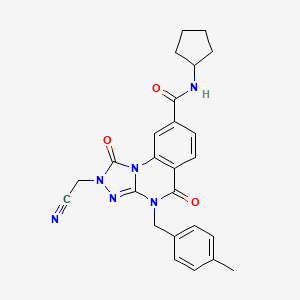 2-(cyanomethyl)-N-cyclopentyl-4-(4-methylbenzyl)-1,5-dioxo-1,2,4,5-tetrahydro-[1,2,4]triazolo[4,3-a]quinazoline-8-carboxamide