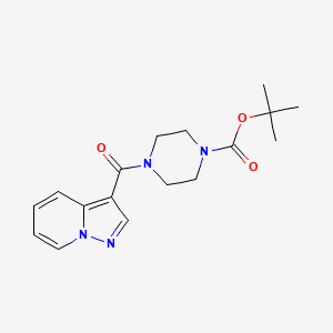molecular formula C17H22N4O3 B2888560 Tert-butyl 4-{pyrazolo[1,5-a]pyridine-3-carbonyl}piperazine-1-carboxylate CAS No. 2097937-44-3