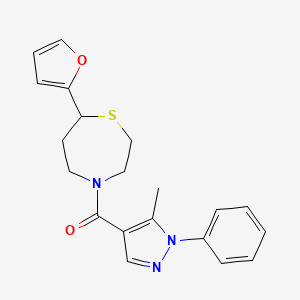 (7-(furan-2-yl)-1,4-thiazepan-4-yl)(5-methyl-1-phenyl-1H-pyrazol-4-yl)methanone