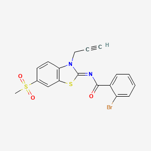 2-bromo-N-(6-methylsulfonyl-3-prop-2-ynyl-1,3-benzothiazol-2-ylidene)benzamide