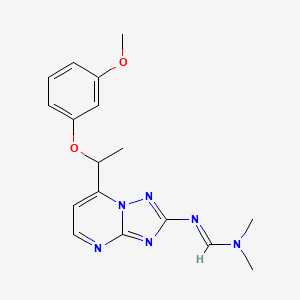molecular formula C17H20N6O2 B2888573 N'-{7-[1-(3-methoxyphenoxy)ethyl][1,2,4]triazolo[1,5-a]pyrimidin-2-yl}-N,N-dimethyliminoformamide CAS No. 477865-40-0