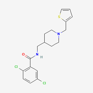 molecular formula C18H20Cl2N2OS B2888585 2,5-dichloro-N-((1-(thiophen-2-ylmethyl)piperidin-4-yl)methyl)benzamide CAS No. 953998-86-2