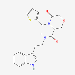 N-(2-(1H-indol-3-yl)ethyl)-5-oxo-4-(thiophen-2-ylmethyl)morpholine-3-carboxamide