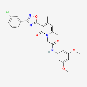 2-(3-(3-(3-chlorophenyl)-1,2,4-oxadiazol-5-yl)-4,6-dimethyl-2-oxopyridin-1(2H)-yl)-N-(3,5-dimethoxyphenyl)acetamide