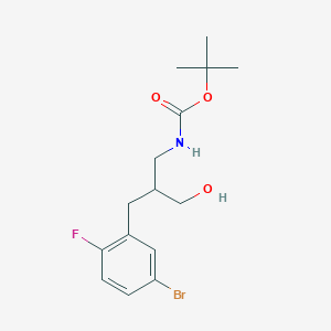 tert-butyl N-{2-[(5-bromo-2-fluorophenyl)methyl]-3-hydroxypropyl}carbamate