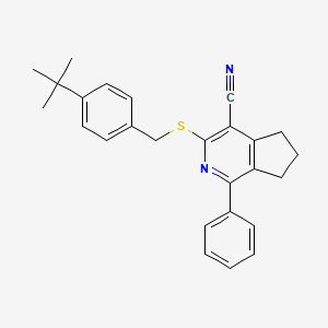 3-{[4-(tert-butyl)benzyl]sulfanyl}-1-phenyl-6,7-dihydro-5H-cyclopenta[c]pyridine-4-carbonitrile