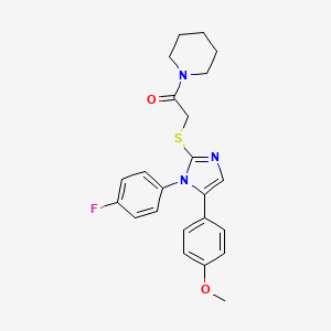 2-((1-(4-fluorophenyl)-5-(4-methoxyphenyl)-1H-imidazol-2-yl)thio)-1-(piperidin-1-yl)ethanone
