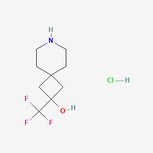 2-(Trifluoromethyl)-7-azaspiro[3.5]nonan-2-ol;hydrochloride