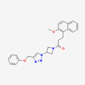 3-(2-methoxynaphthalen-1-yl)-1-(3-(4-(phenoxymethyl)-1H-1,2,3-triazol-1-yl)azetidin-1-yl)propan-1-one