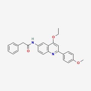 molecular formula C26H24N2O3 B2888624 N-[4-ethoxy-2-(4-methoxyphenyl)quinolin-6-yl]-2-phenylacetamide CAS No. 1358497-57-0